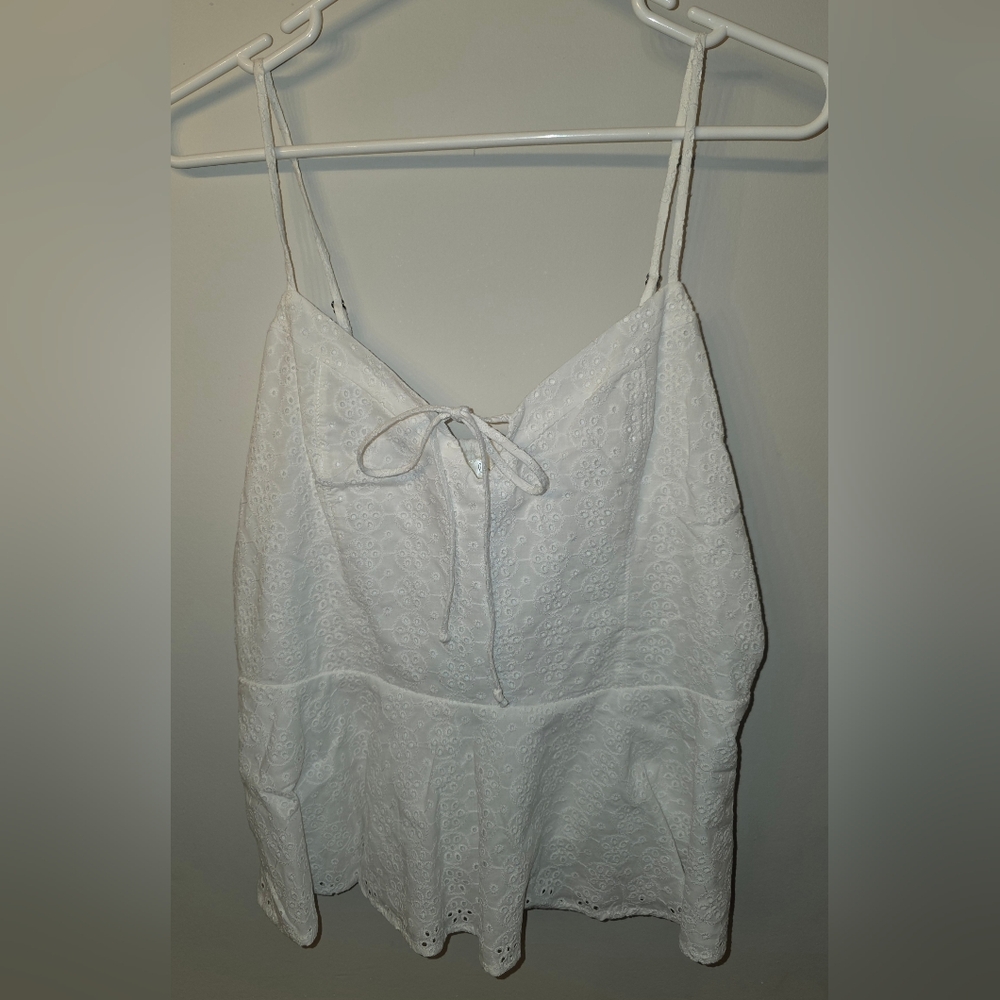 Nine Britton White Eyelet Tank